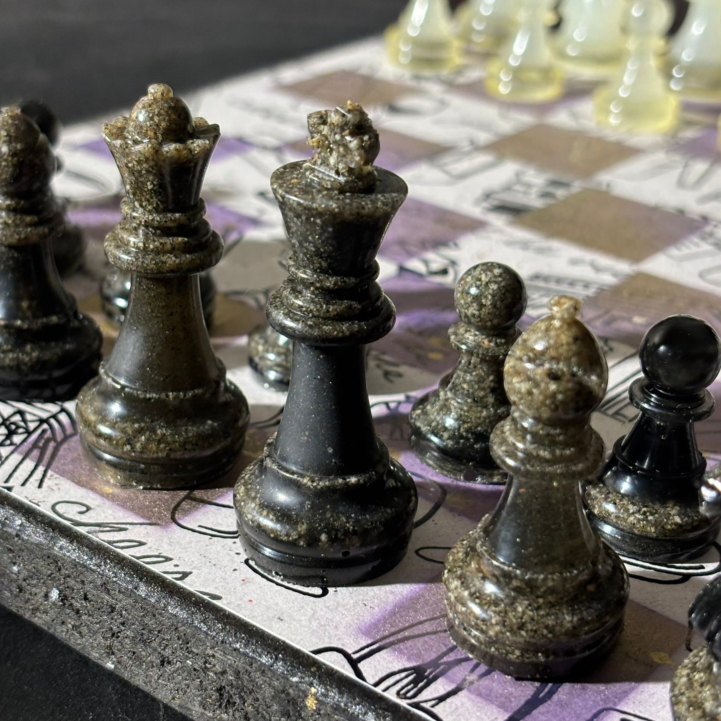 Fashionable Purple - Scrapbook Chess Set