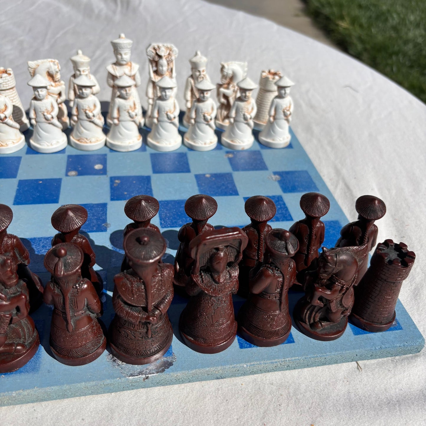 Simple Blue - Chinese Edition Chess Set