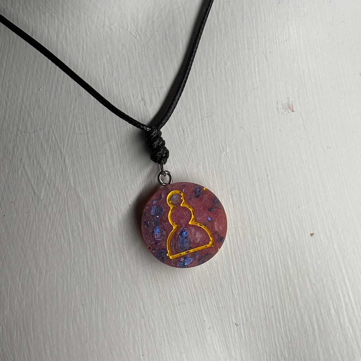 Pink Royal Pawn - Handmade Resin Chess Necklace