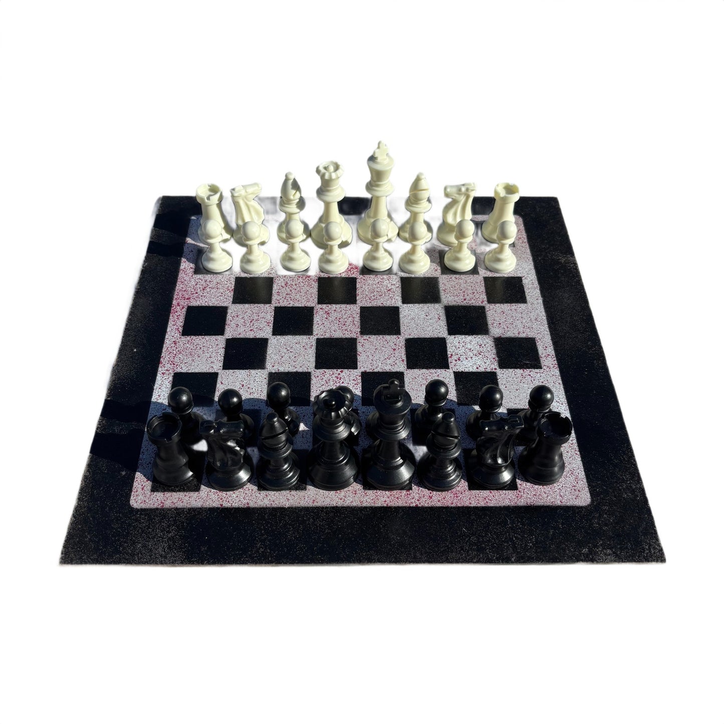 Sprinkled Red - Painted Chess Set