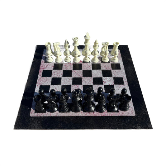 Sprinkled Red - Painted Chess Set