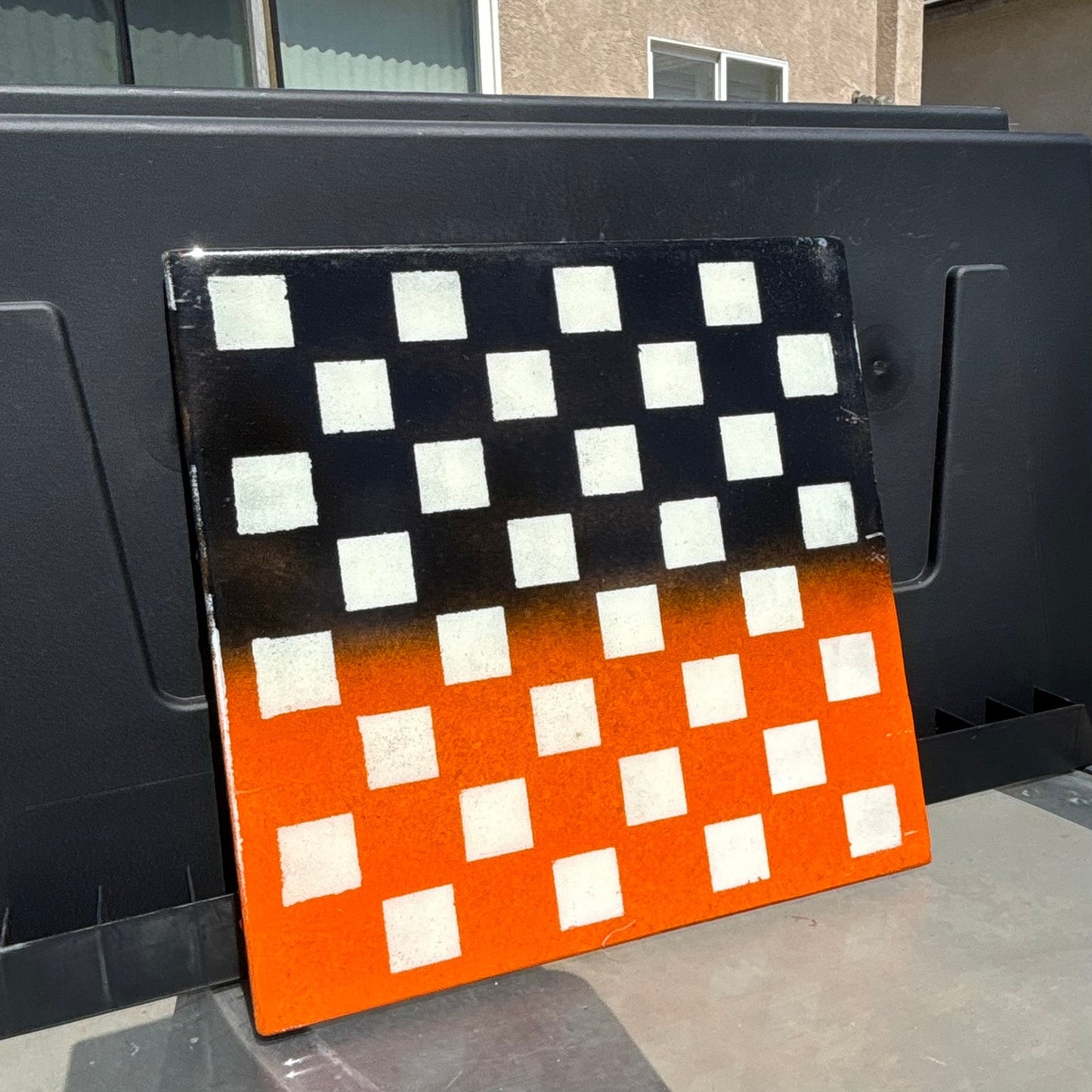 Orange Black Mix - Resin Coated Chess Board
