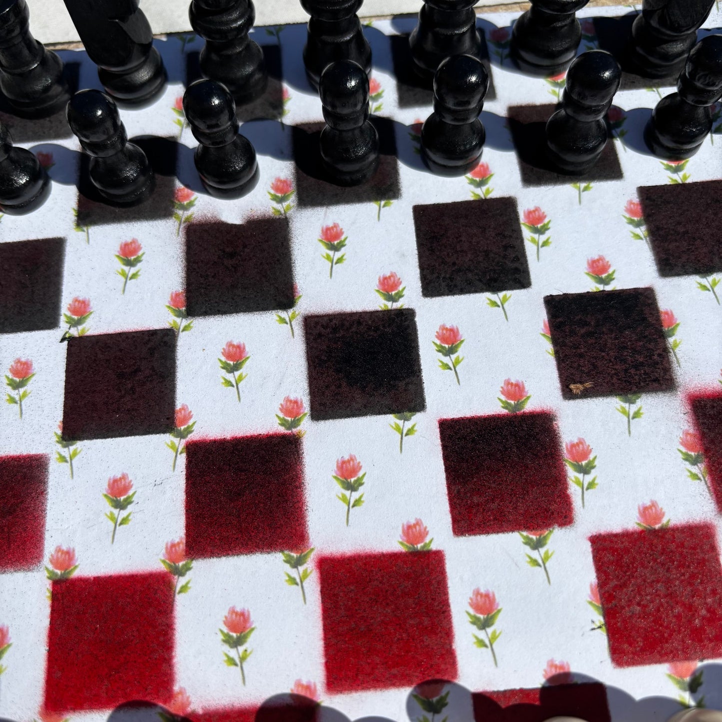 Simple Rose - Scrapbook Chess Set