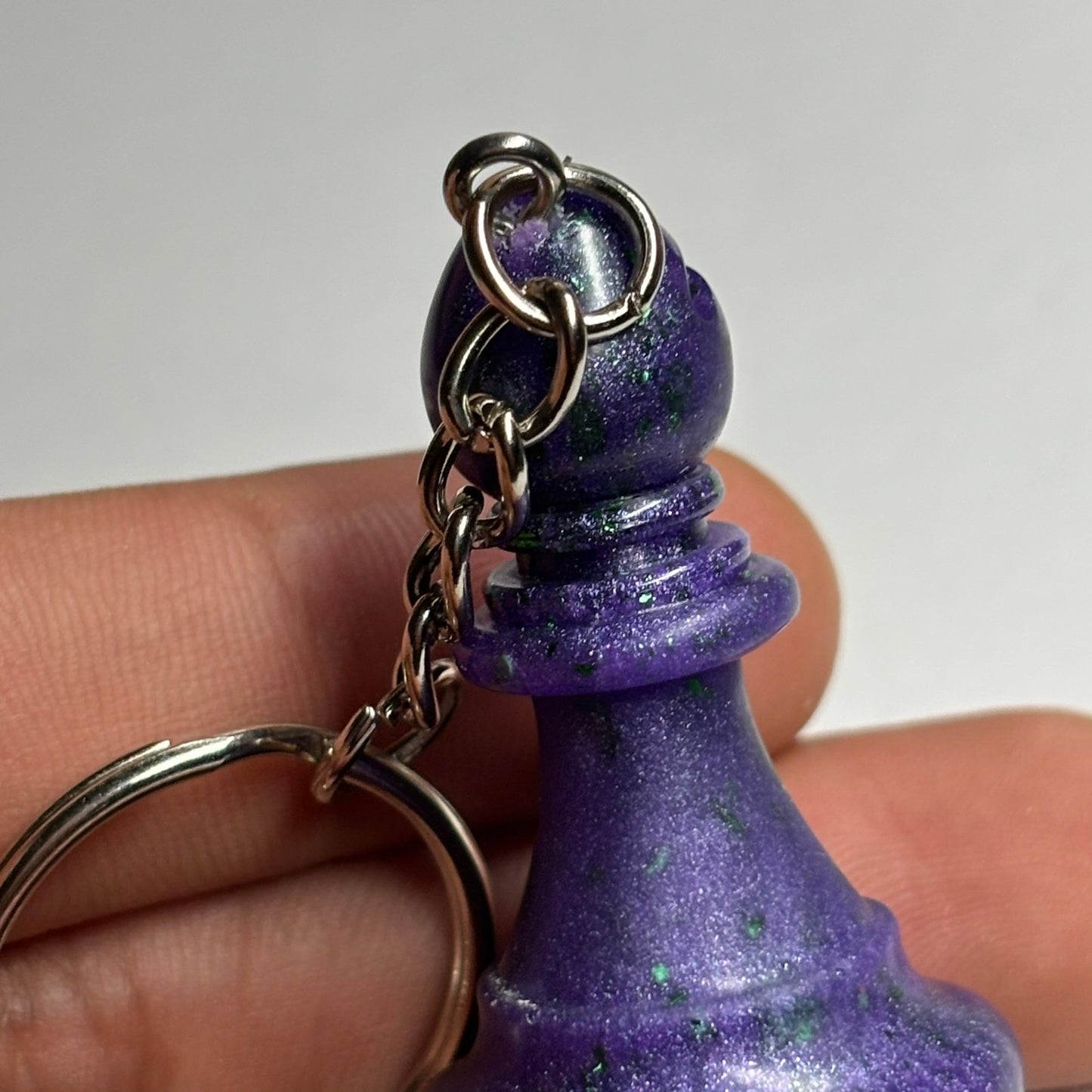Purple Solid Bishop - Handmade Resin Keychain