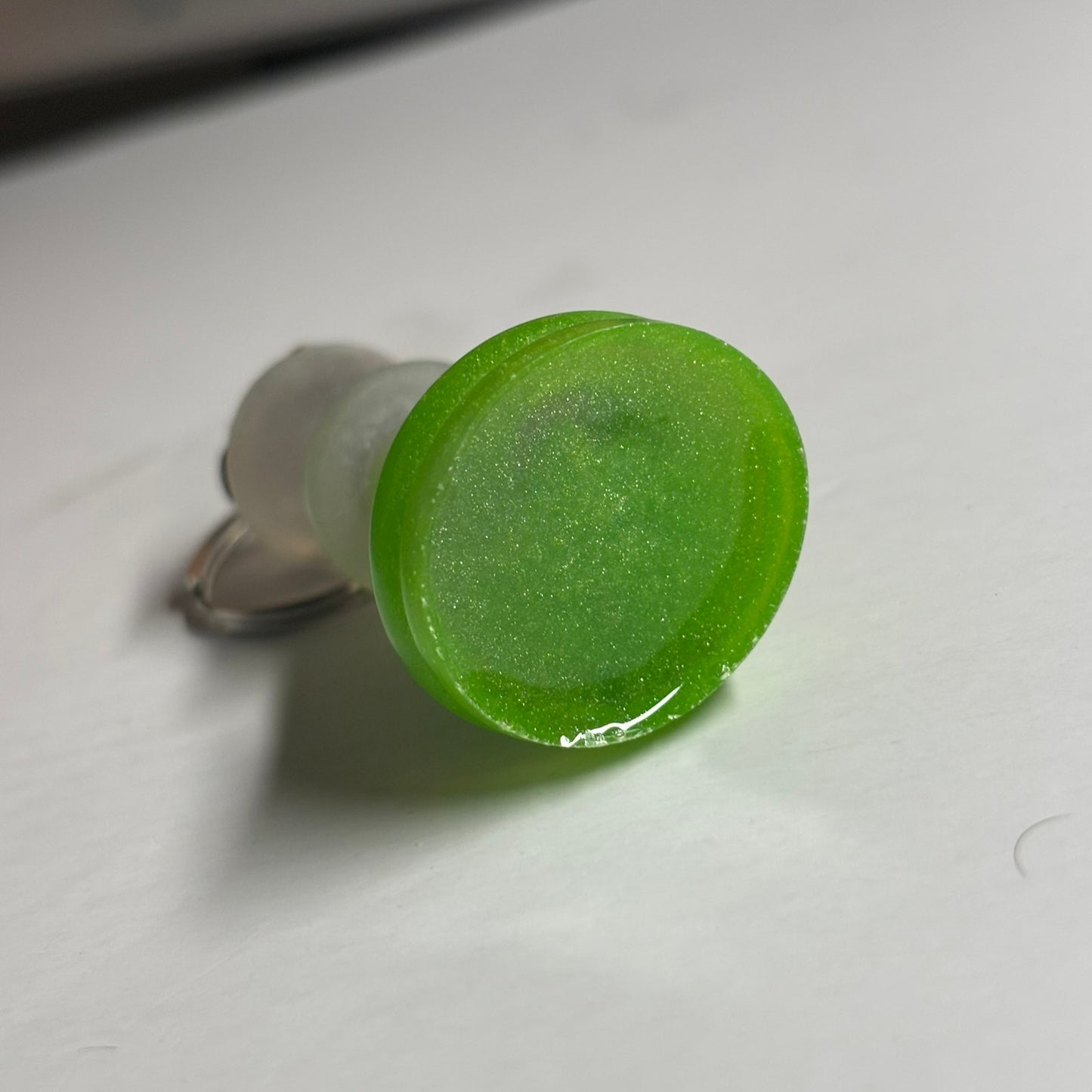 Green/White King - Handmade Resin Keychain