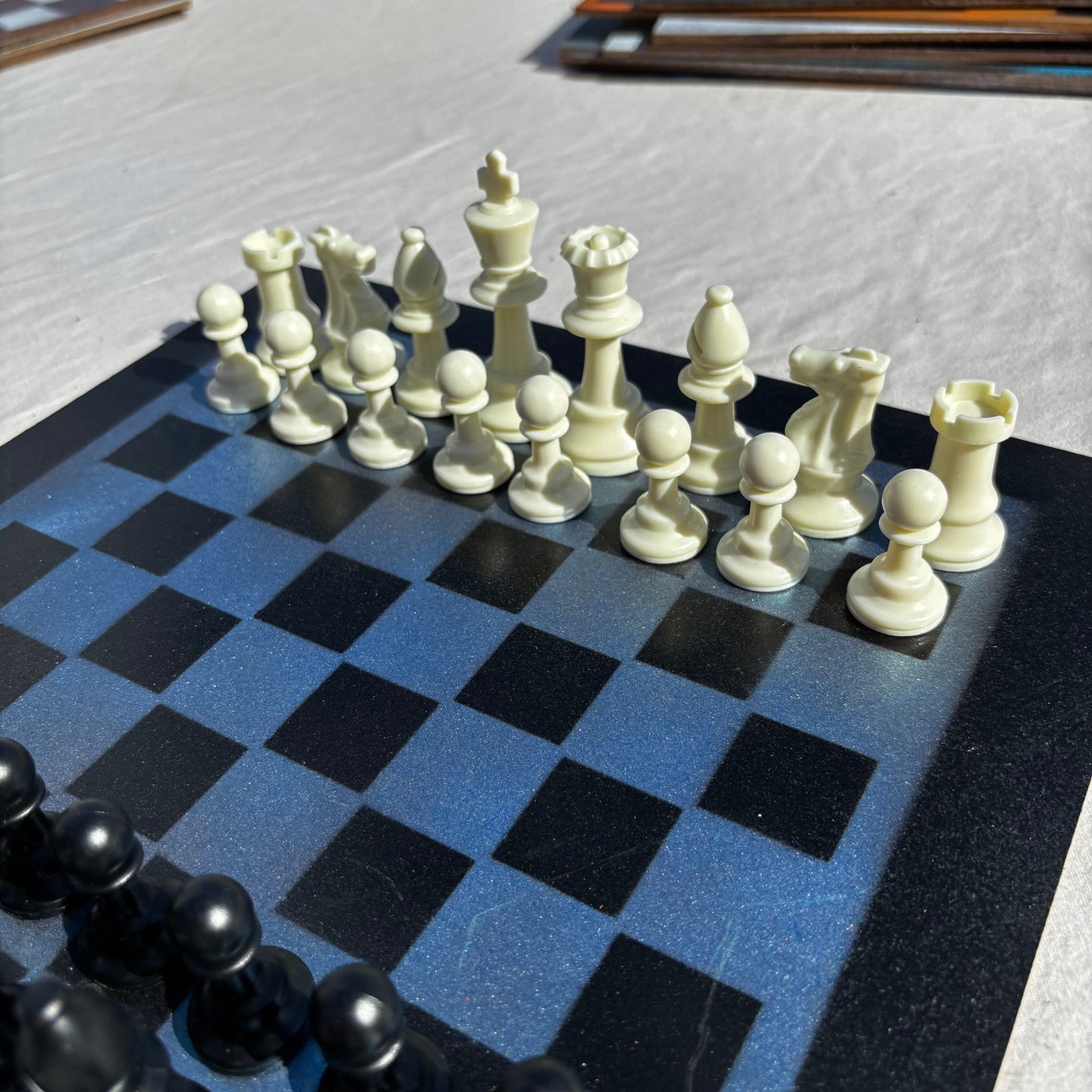 Metallic Blue - Painted Chess Set