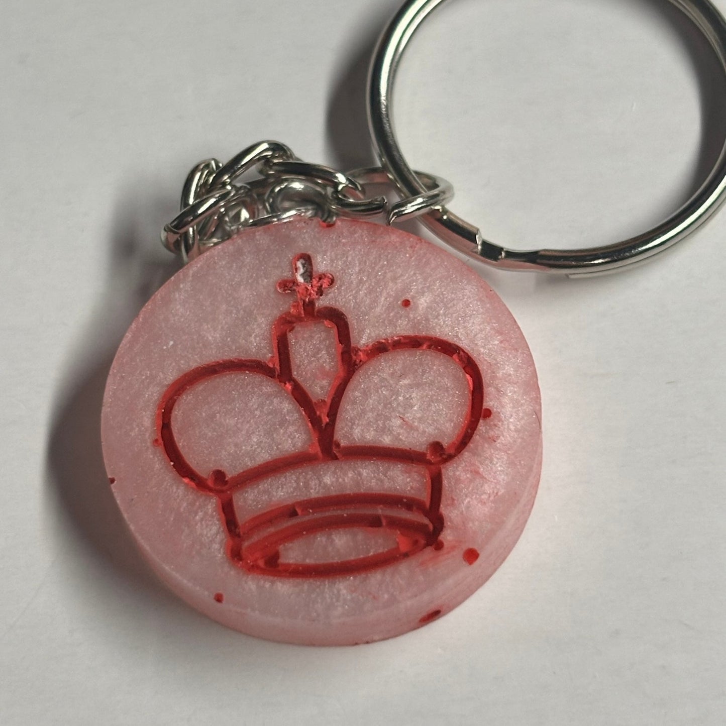 Red/White King - Handmade Resin Keychain