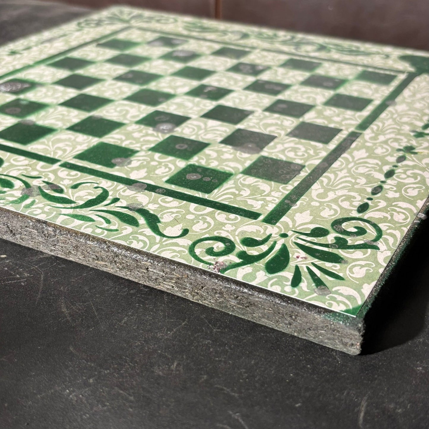 Vintage Green - Scrapbook Chess Board