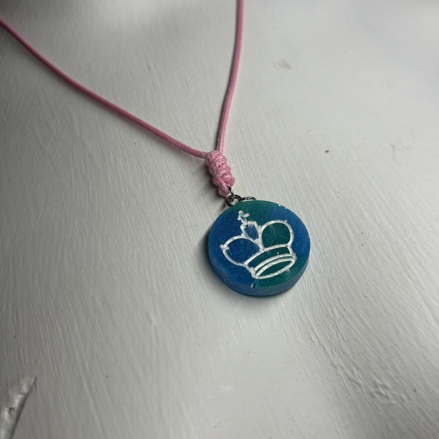 Blue King - Handmade Resin Chess Necklace