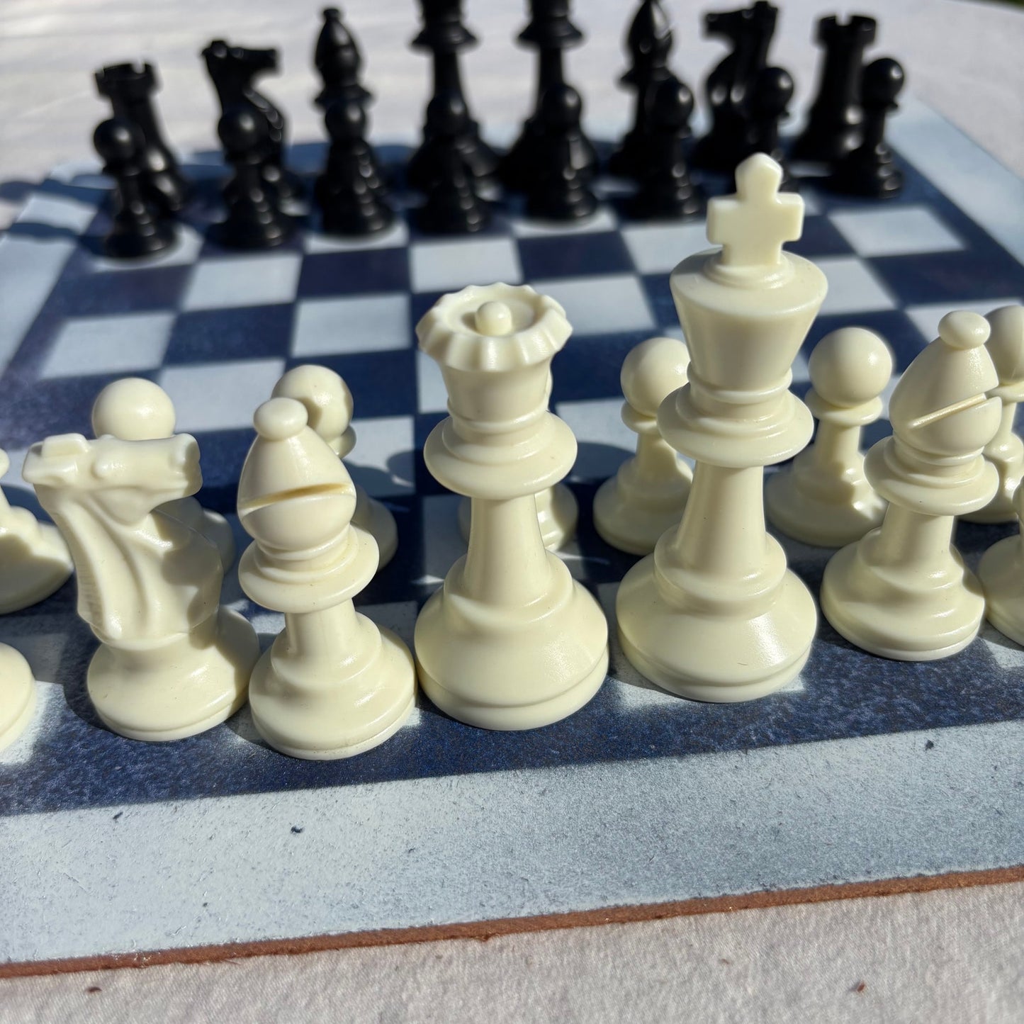 Simple Blue - Painted Chess Set
