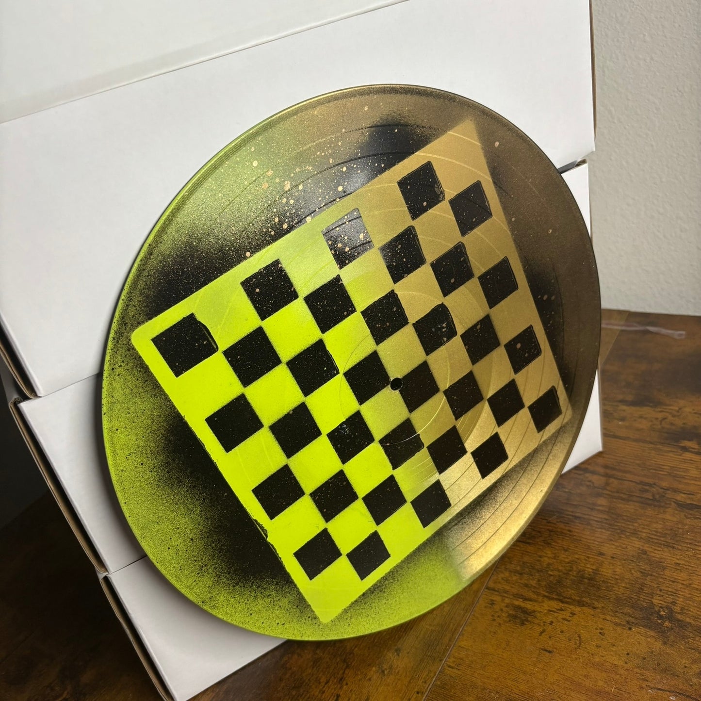 Golden Green Lime - Vinyl Chess Board
