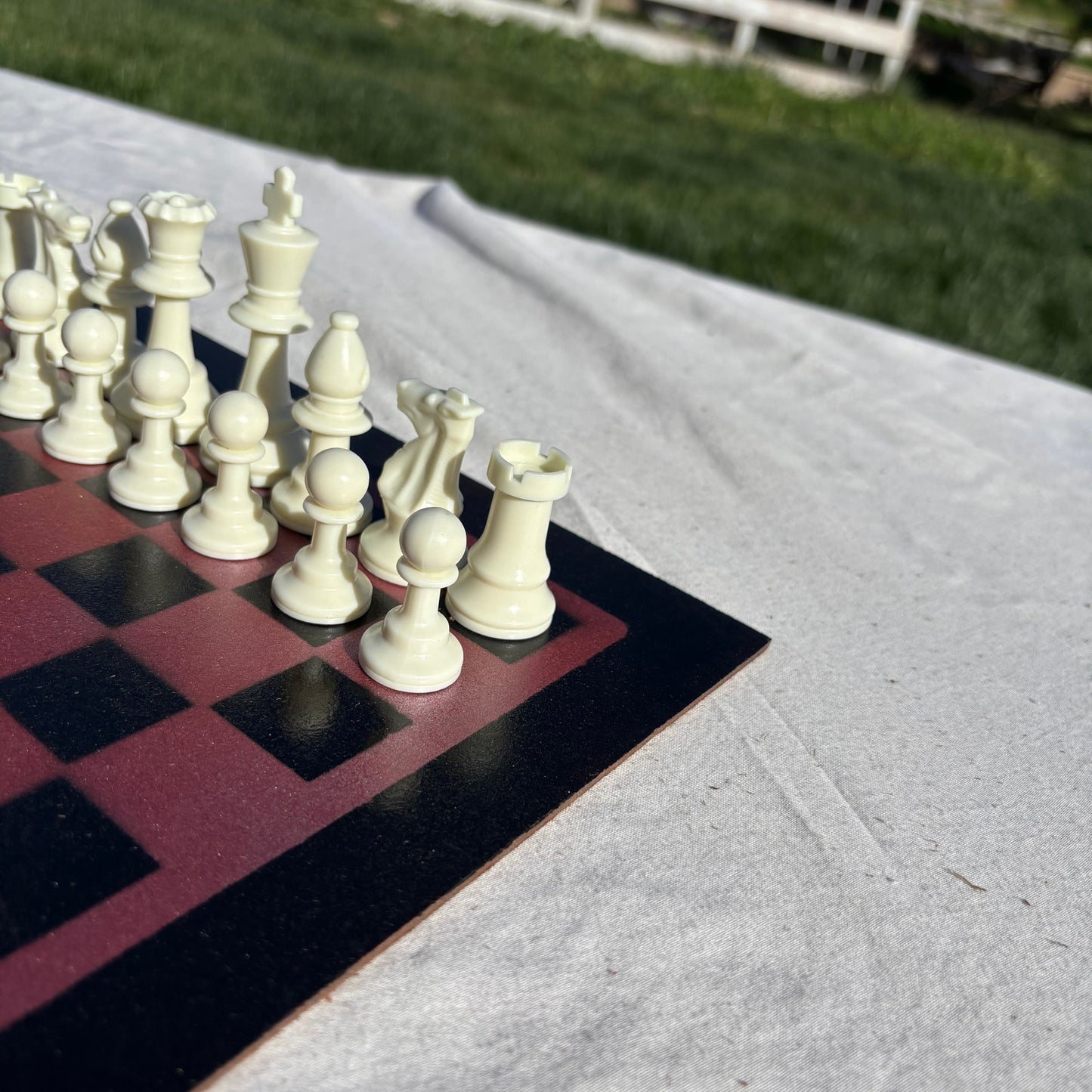 Metallic Red - Painted Chess Set