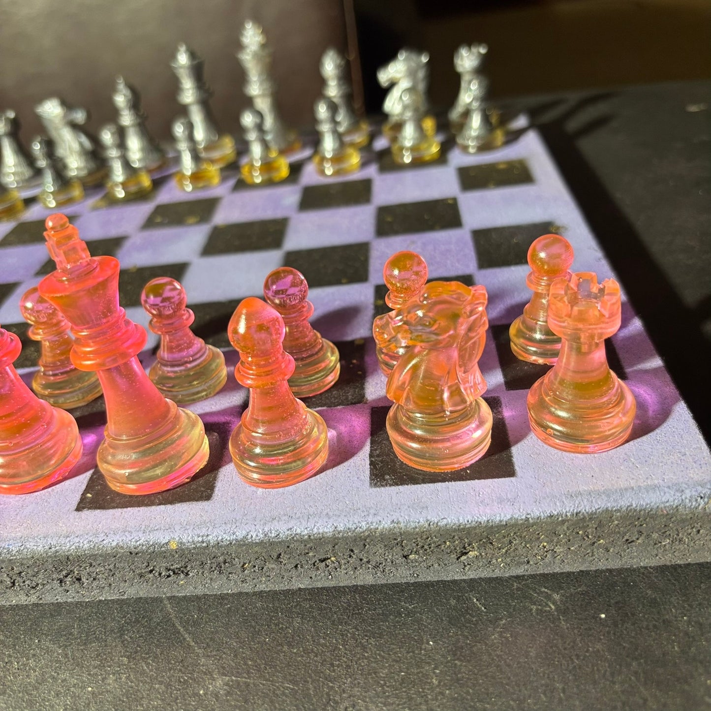 Golden Purple - Painted Chess Set