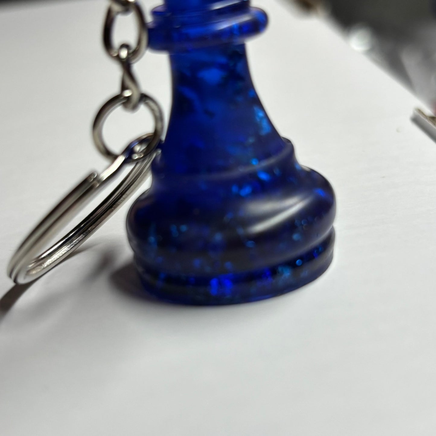 Sea Blue Crystal Bishop - Handmade Resin Keychain