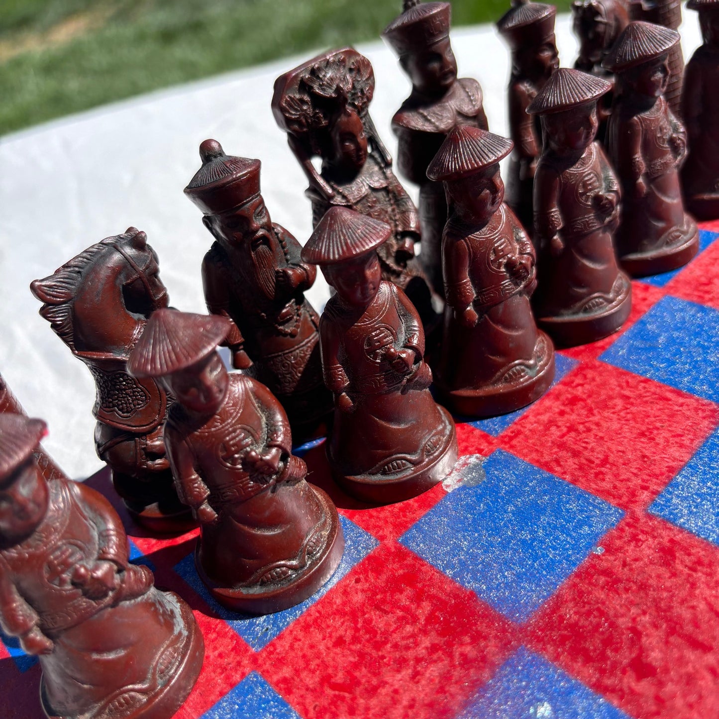 Blue & Red - Chinese Edition Chess Set