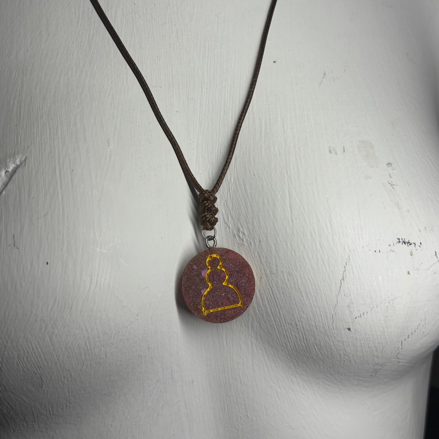 Lava Red Pawn - Handmade Resin Chess Necklace