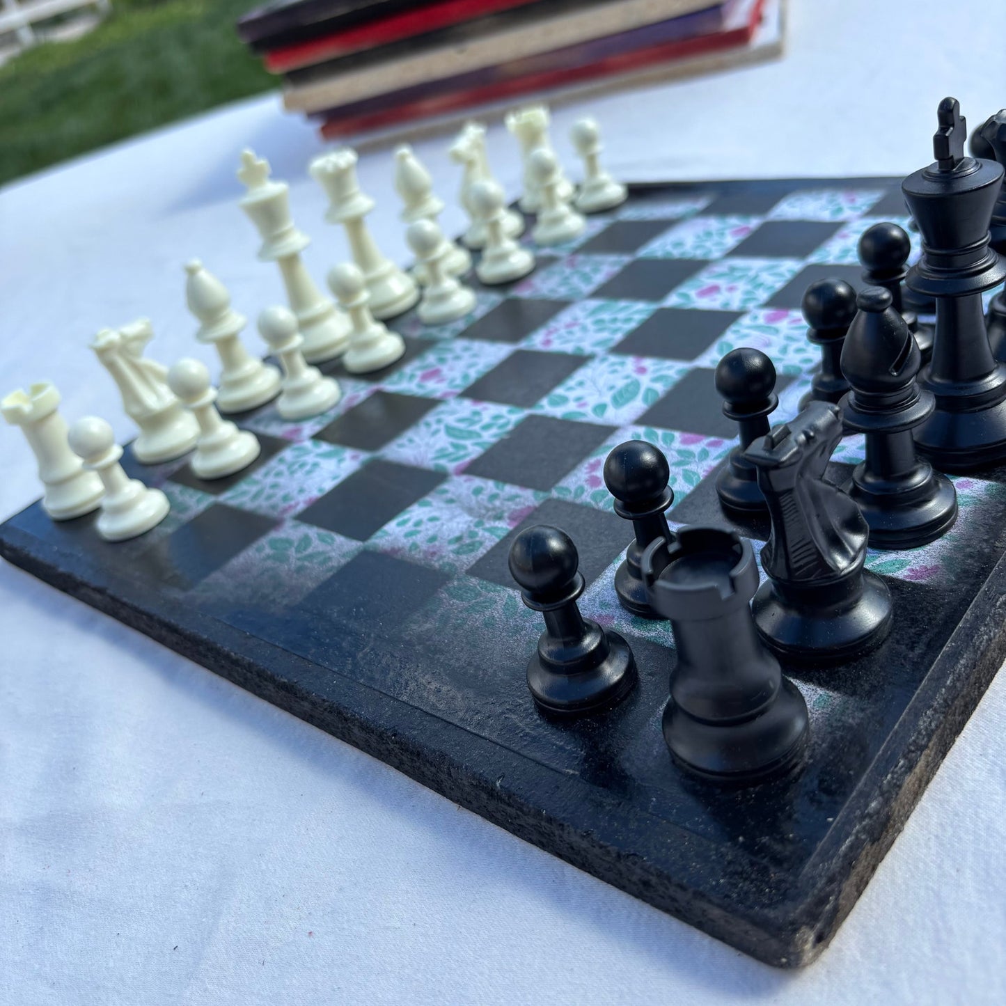 Vibrant Flowers - Scrapbook Chess Set