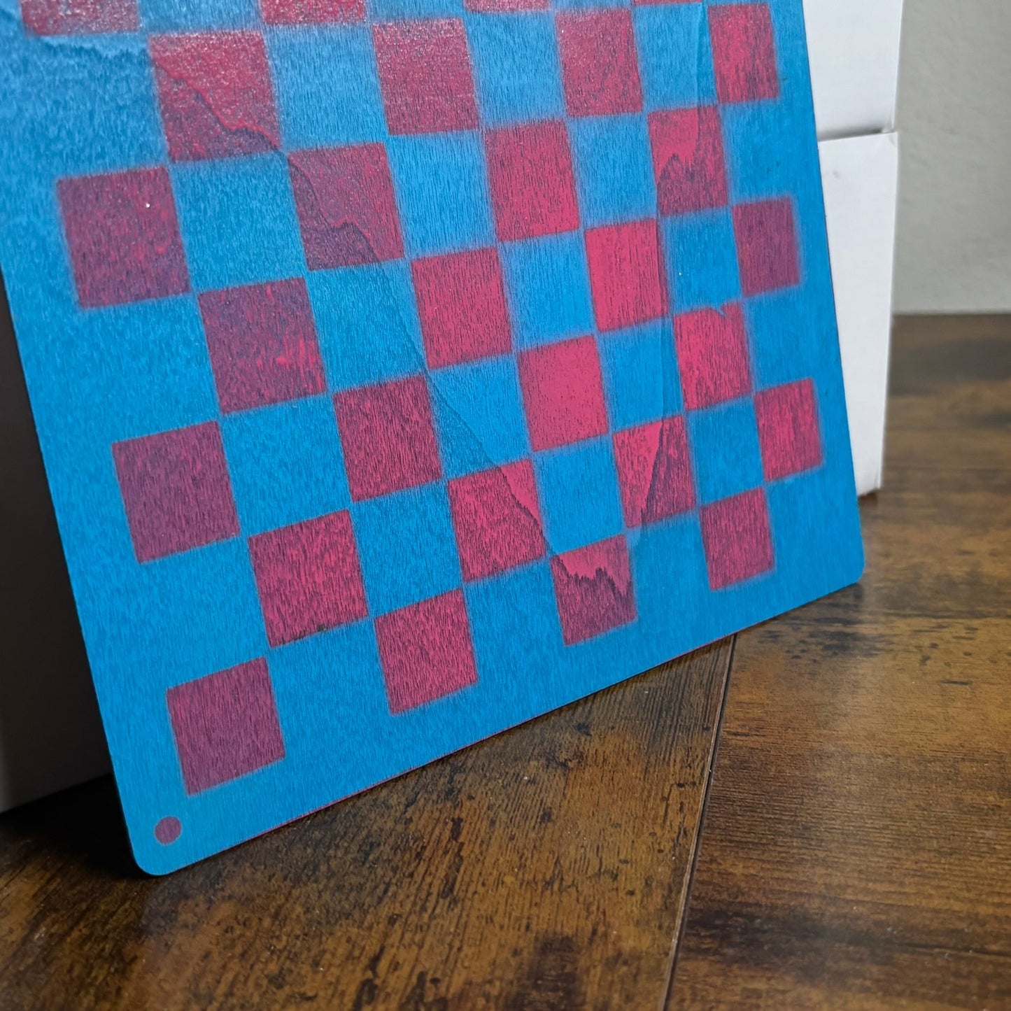 Pink & Blue - Painted Thin Wooden Chess Board