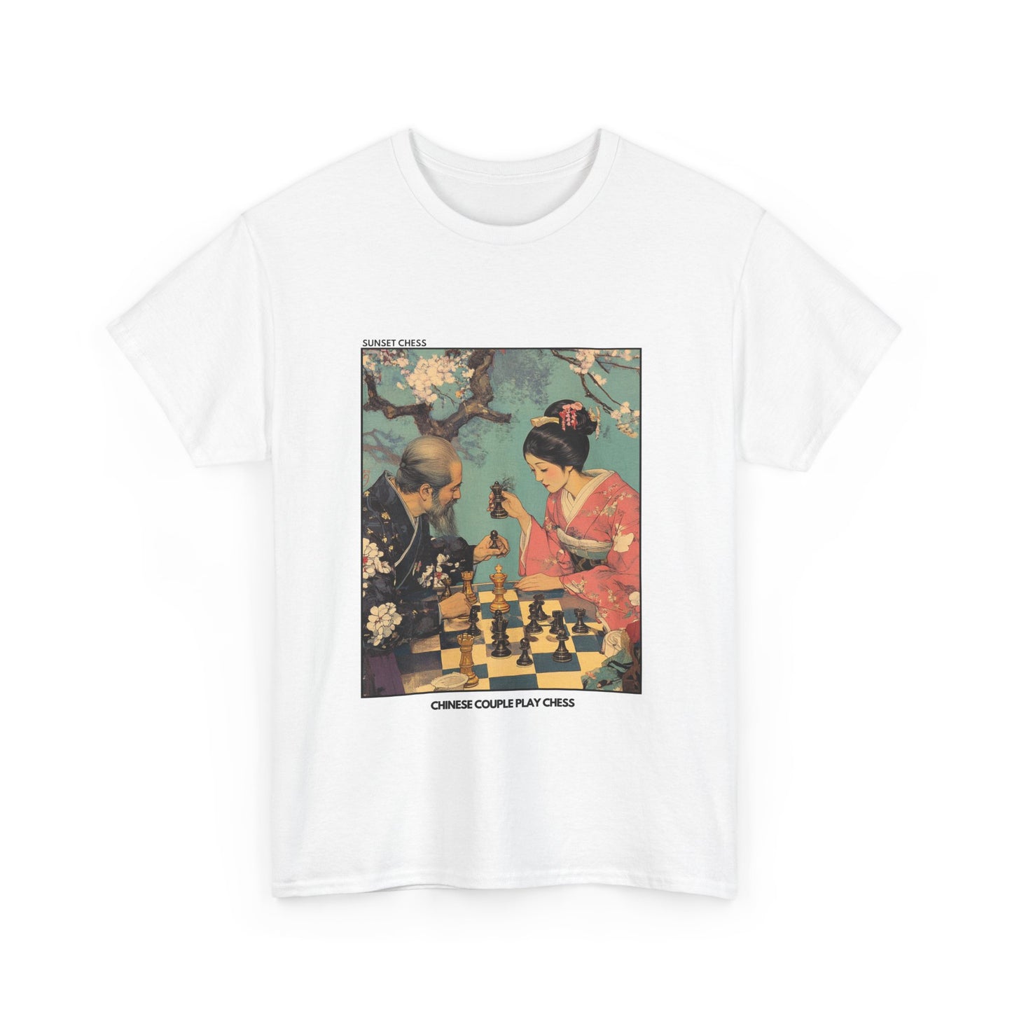 Chinese Couple - White Chess T Shirt
