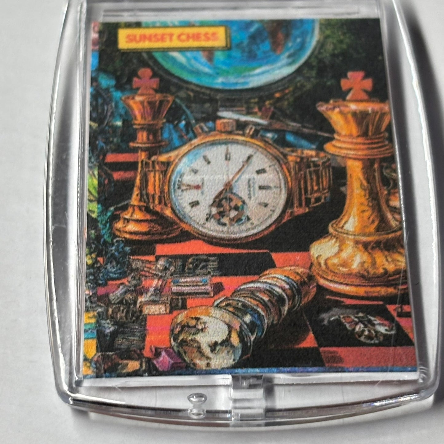 A Game Of Time - Sunset Chess Photo Keychain