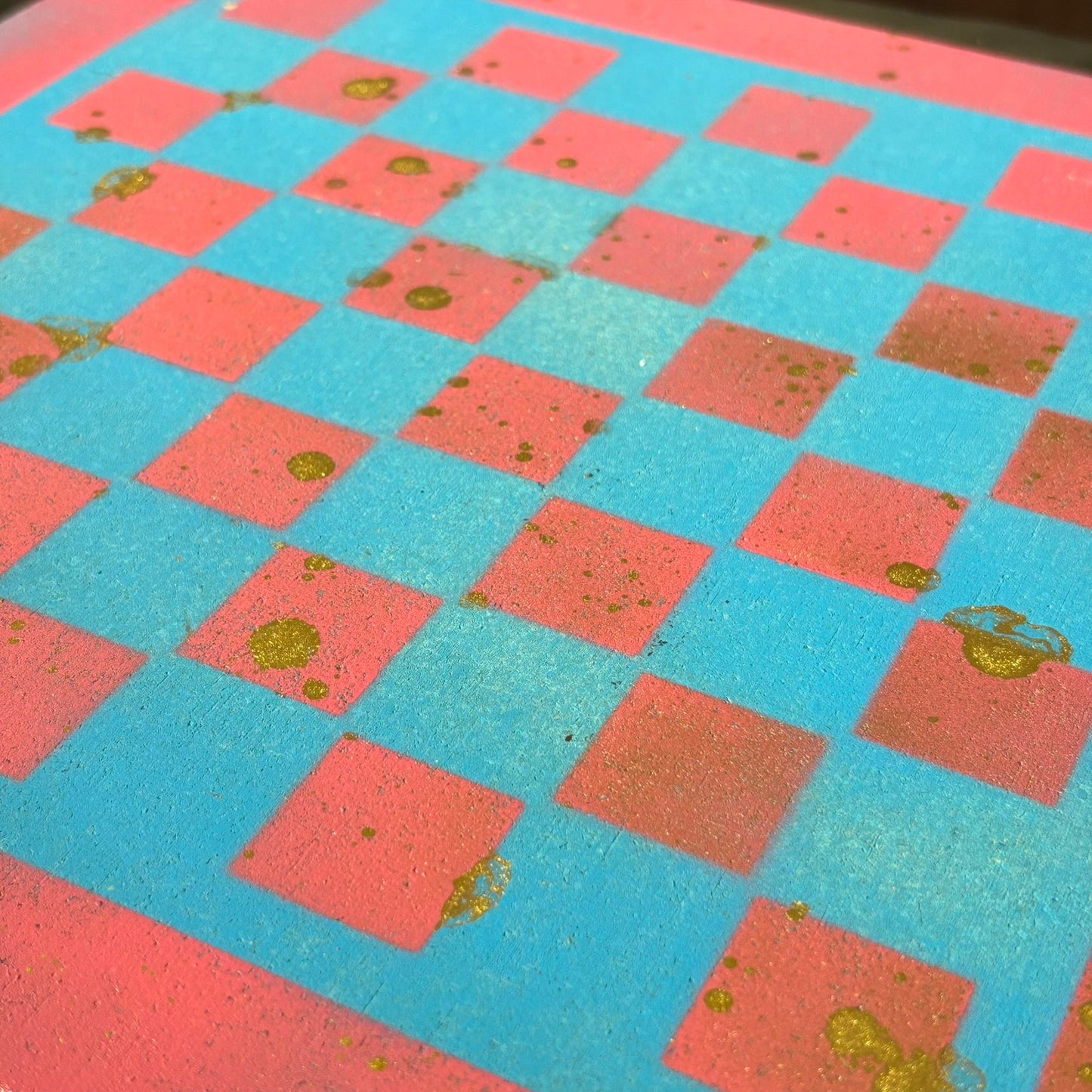Pink & Blue - Painted Chess Set