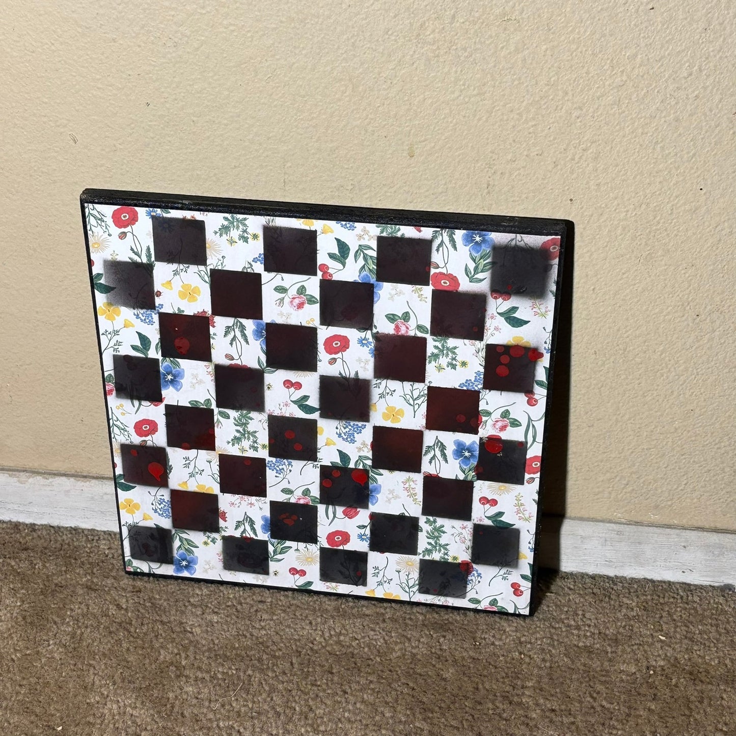 Simplistic Flowers - Scrapbook Chess Board