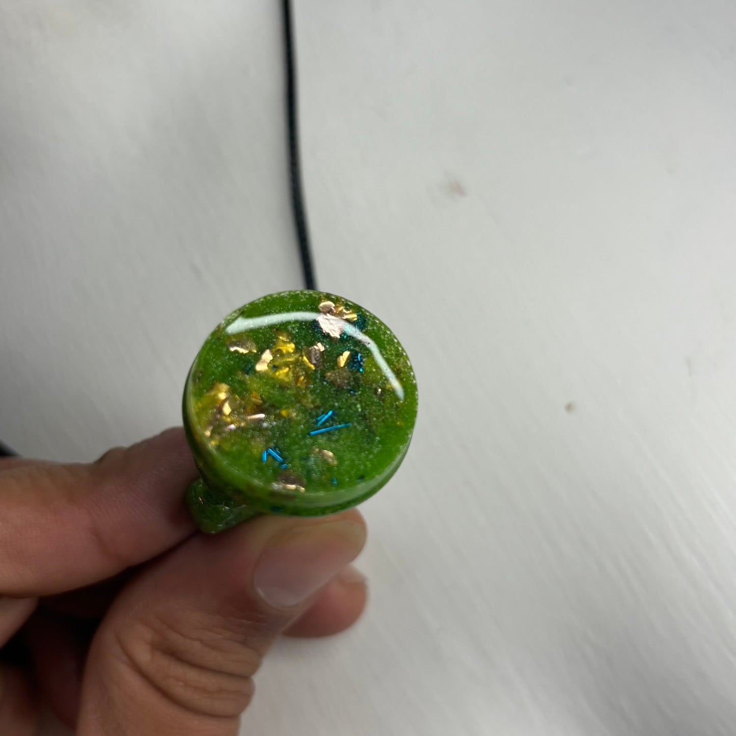 Crystal Green Knight - Handmade Resin Chess Necklace