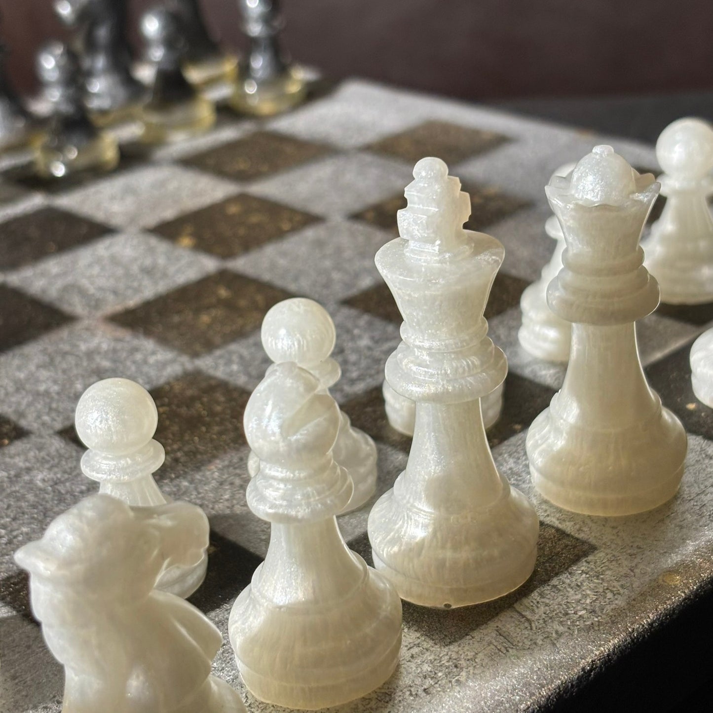 Silver Chrome Gold - Painted Chess Set