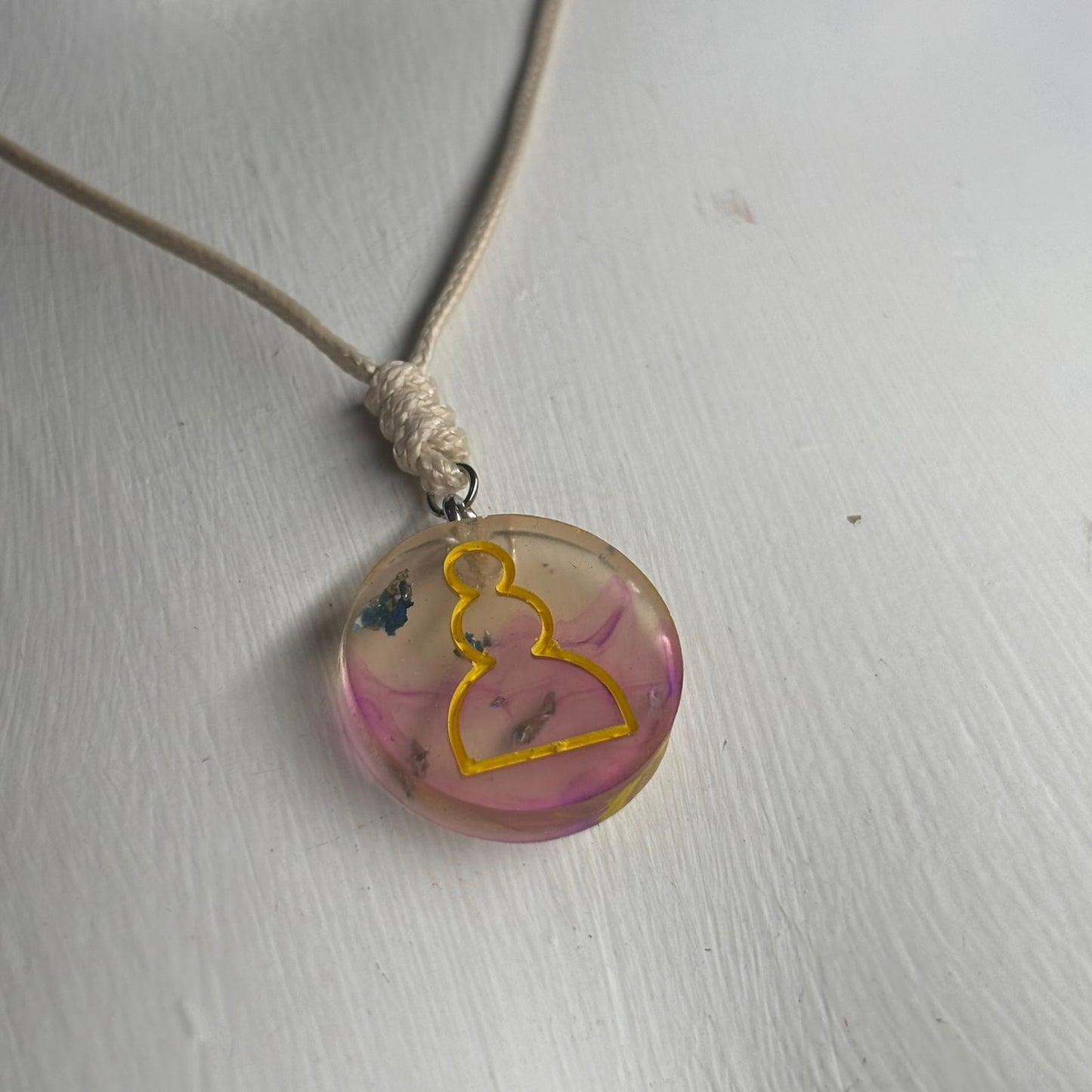 Cosmic Tan Pawn - Handmade Resin Chess Necklace