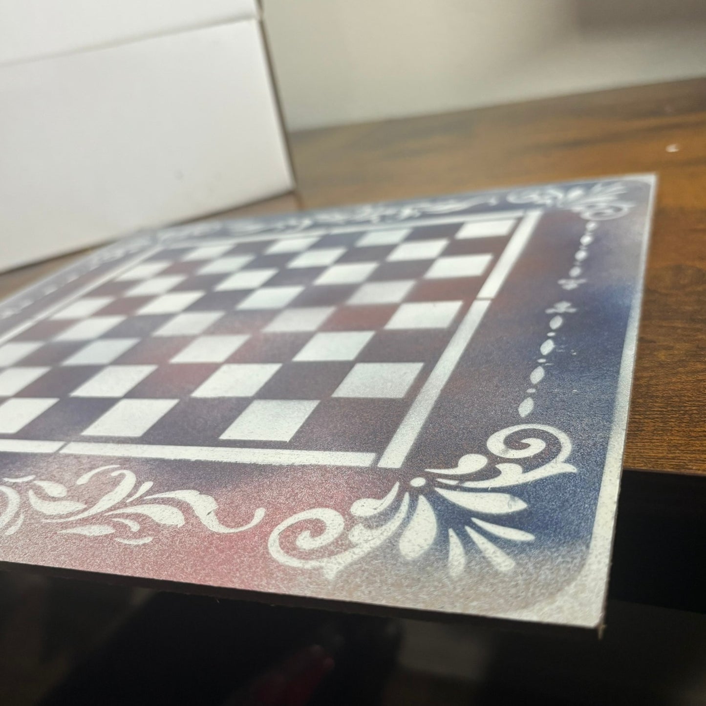 Cloudy Color Mesh - Painted Chess Board