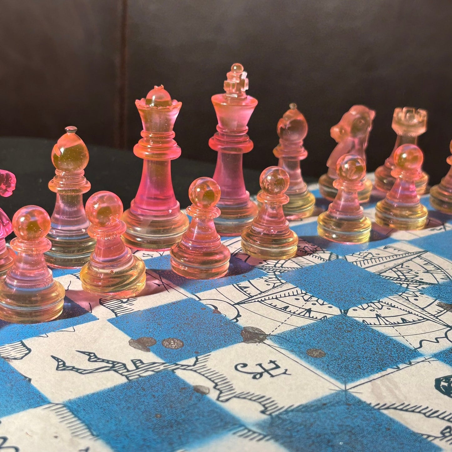 Seas Blue Explorer- Scrapbook Chess Set
