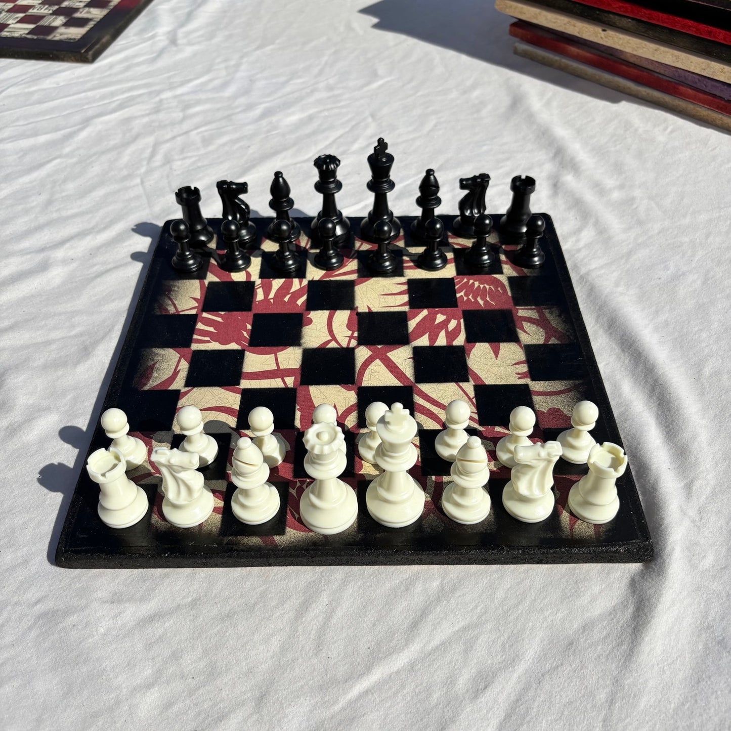 Classic Flower Pattern - Scrapbook Chess Set