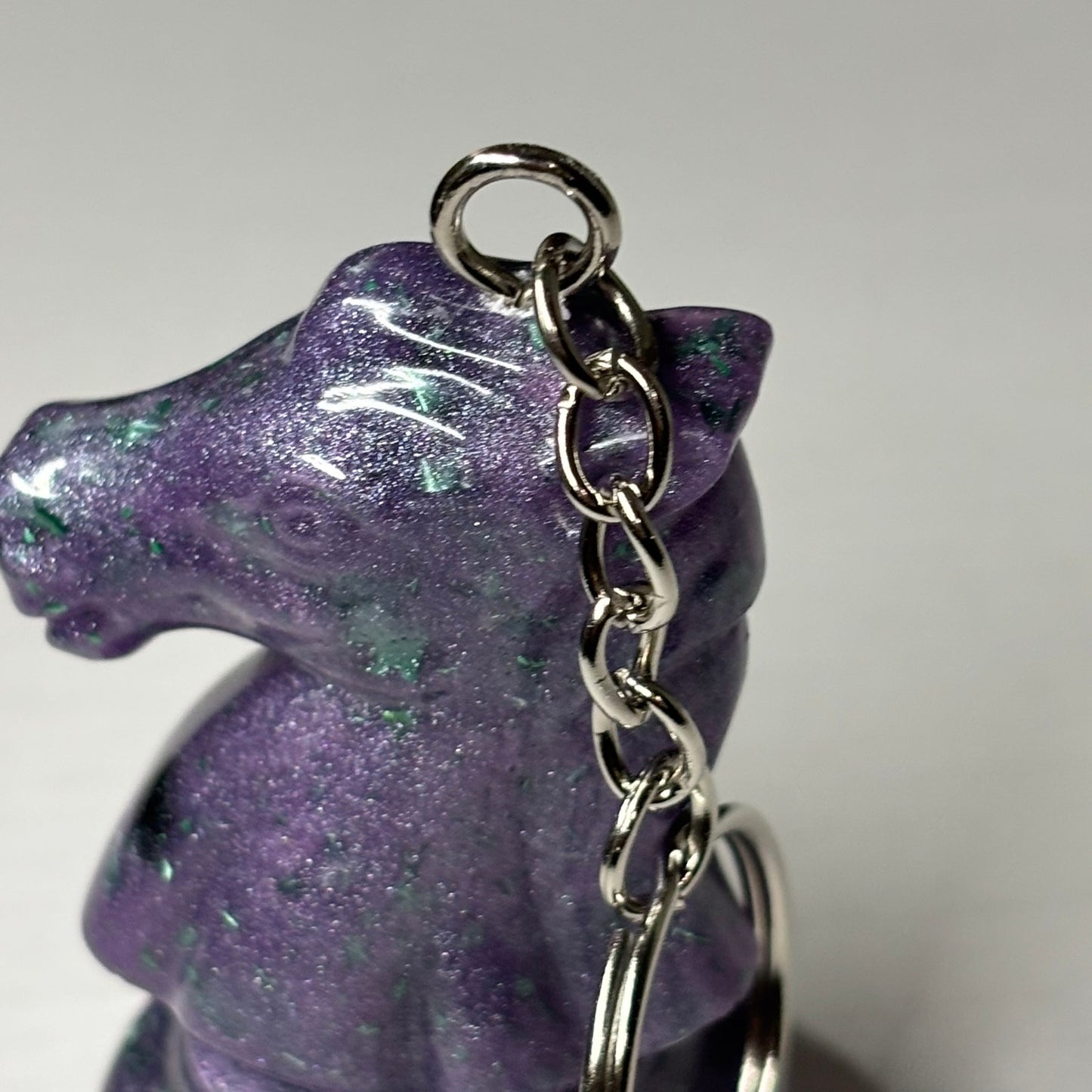 Midnight Purple Knight - Handmade Resin Keychain - Large Edition