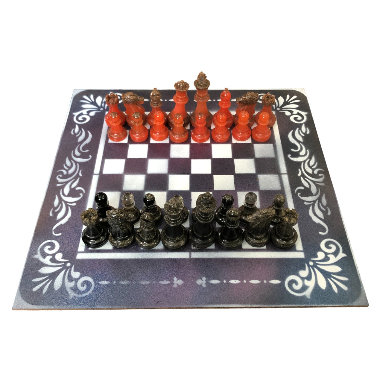 Opal Purple Space - Painted Chess Set