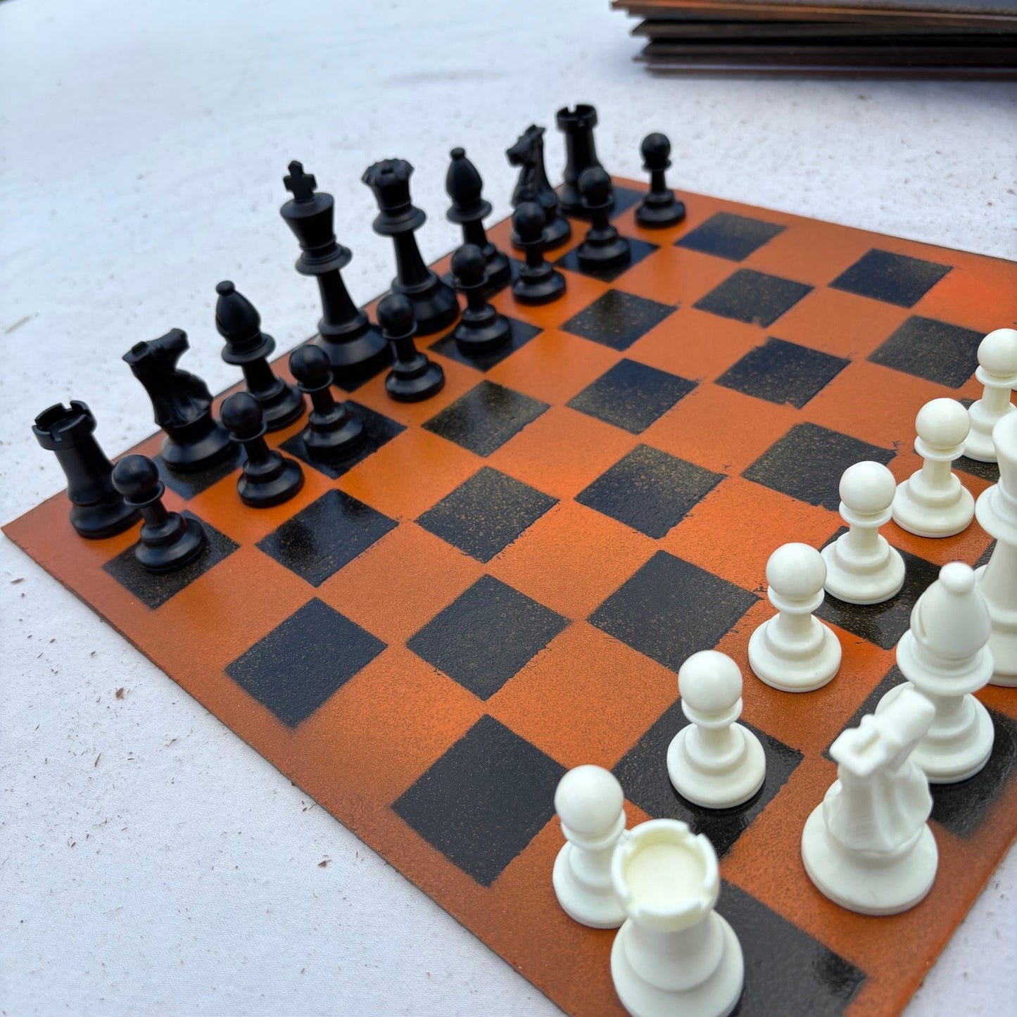 Supreme Orange - Painted Chess Set