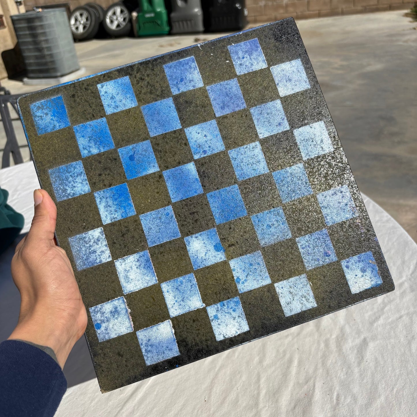 Black & Blue Stain - Chinese Edition Chess Set