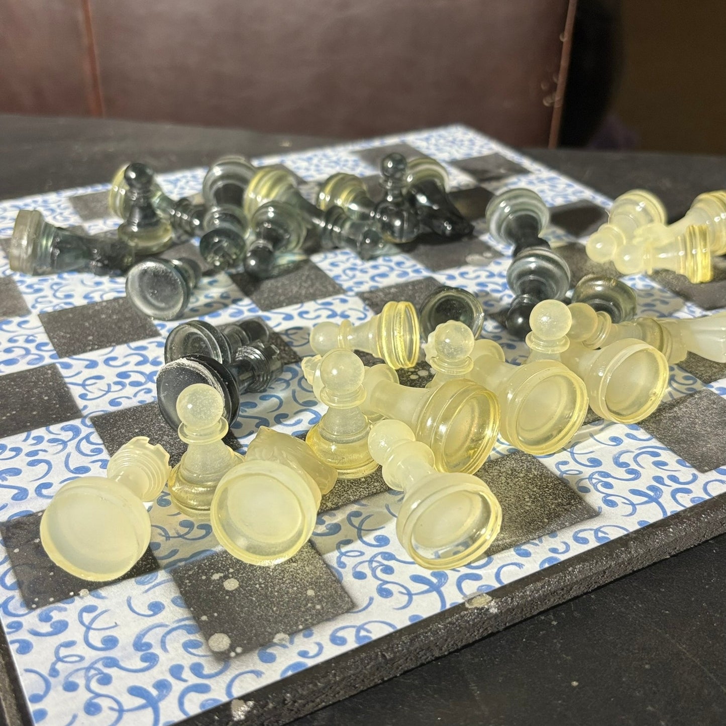 Blue Vintage Pattern - Scrapbook Chess Set