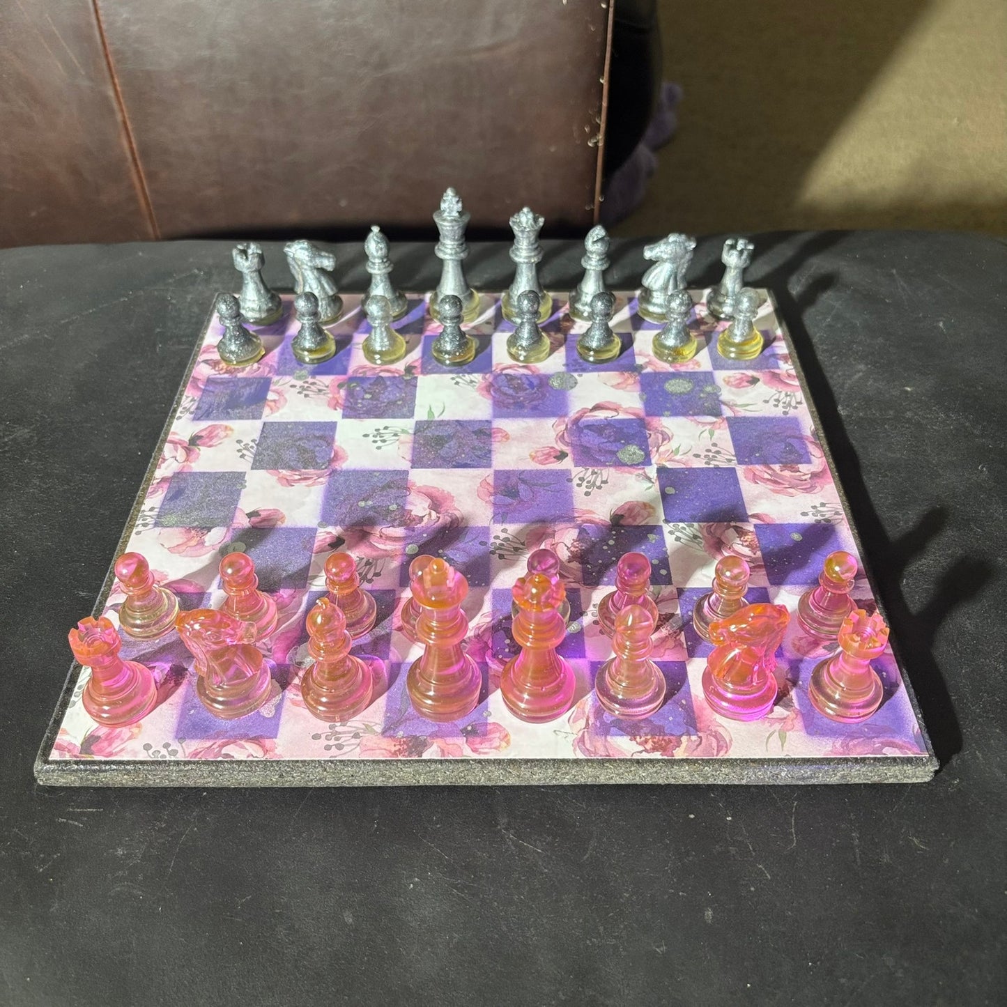 Pink Rose Purple - Scrapbook Chess Set