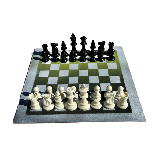 Lime Green Fade - Painted Chess Set