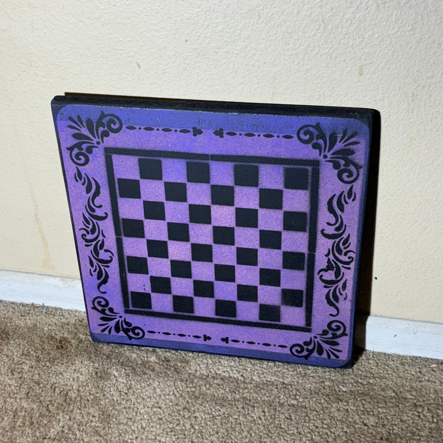 Purple Night - Painted Chess Board