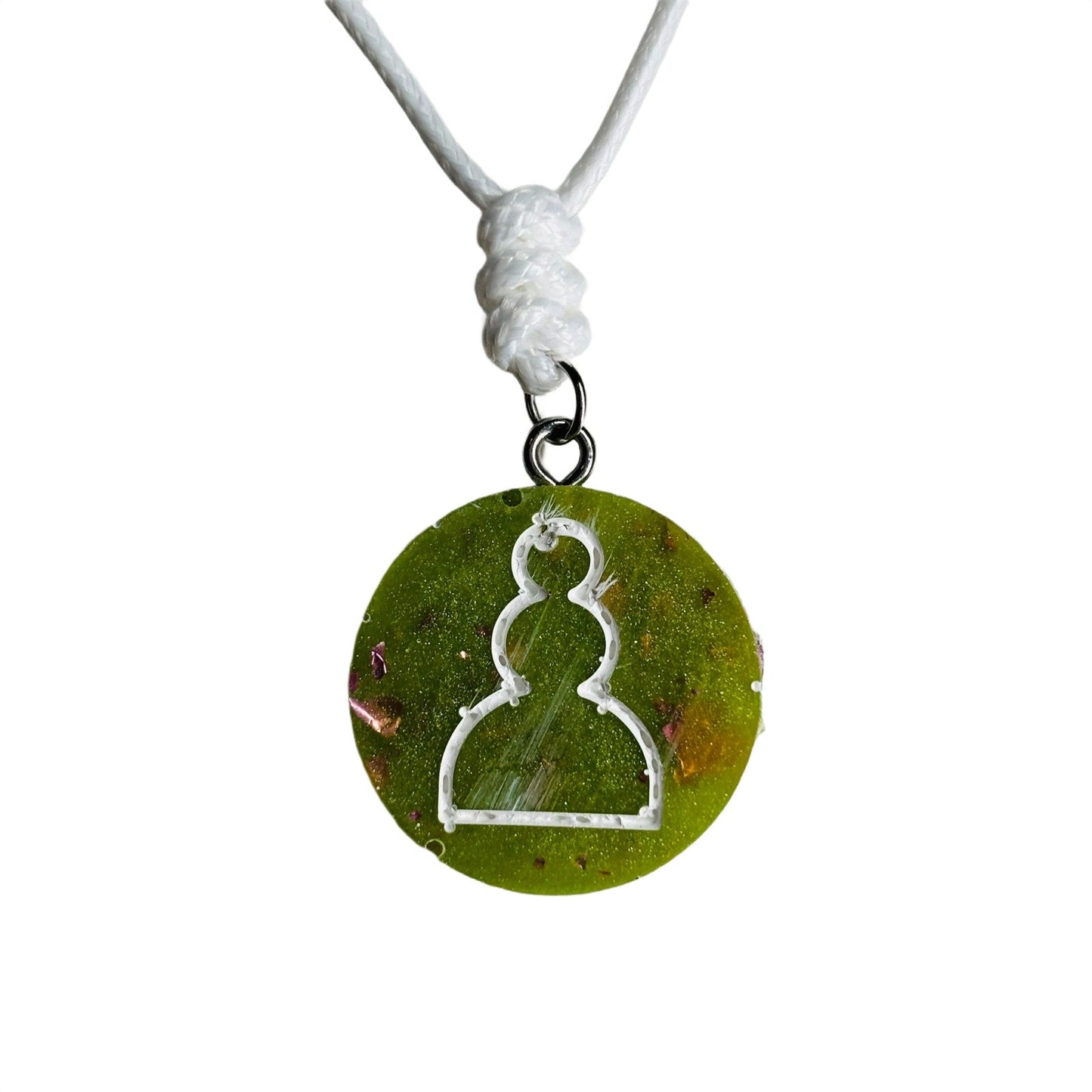🎁 Clean Green Pawn - Handmade Resin Chess Necklace (100% off)