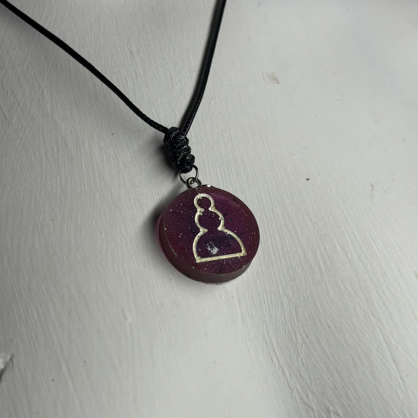Simple Purple Pawn - Handmade Resin Chess Necklace
