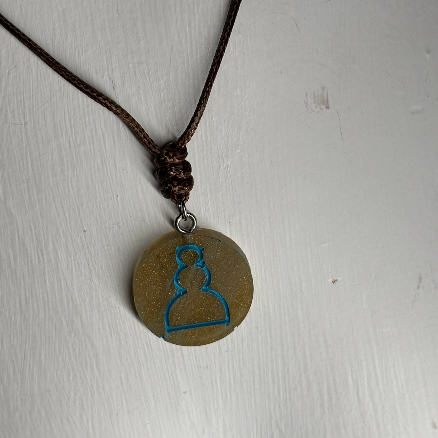 Splendid Brown - Handmade Resin Chess Necklace