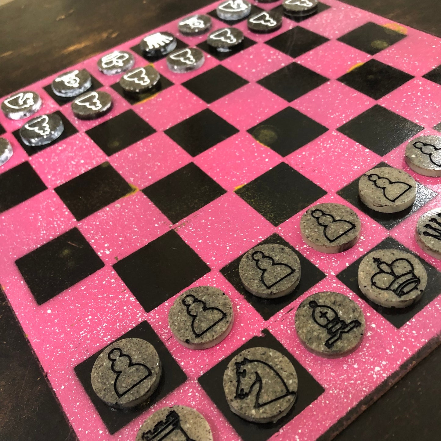 Vintage Pink - Painted Chess Set