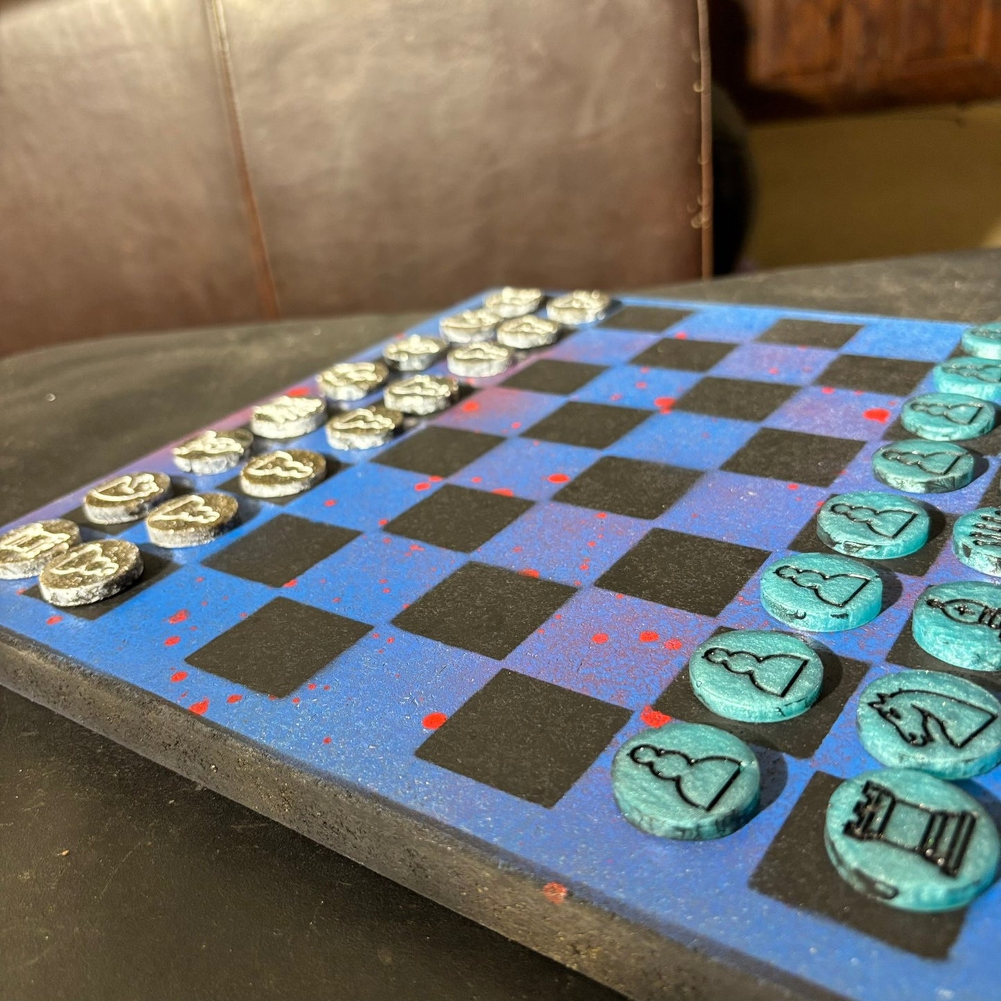 Space Blue - Painted Chess Set