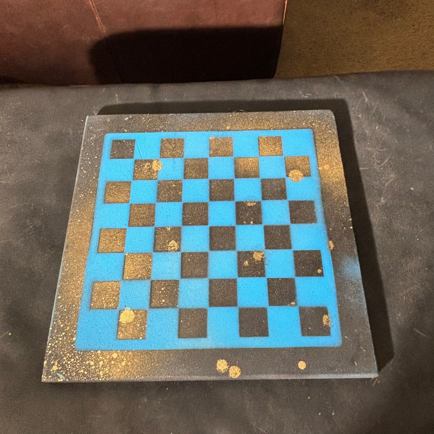 Rich Blue & Pink - Painted Chess Set