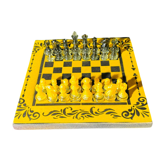 Black & Yellow - Painted Chess Set