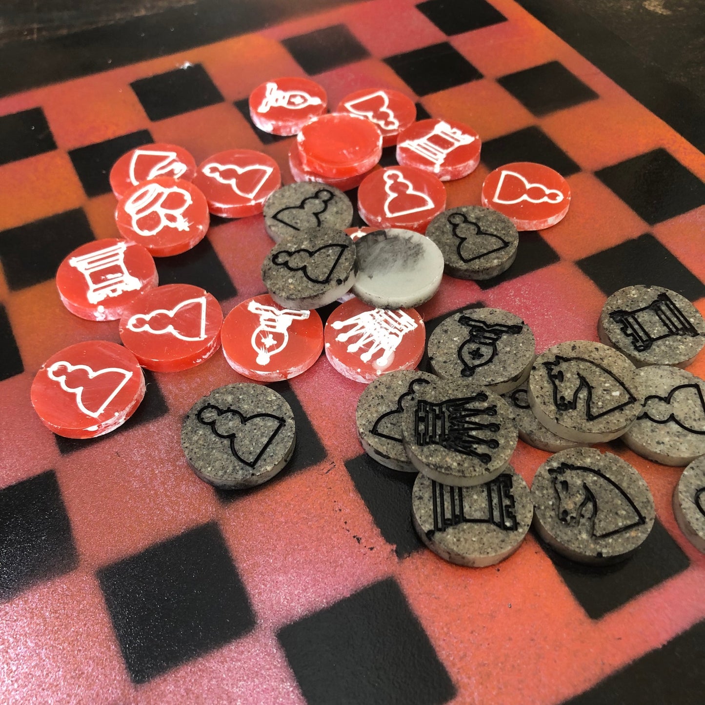 Cool Orange - Painted Chess Set