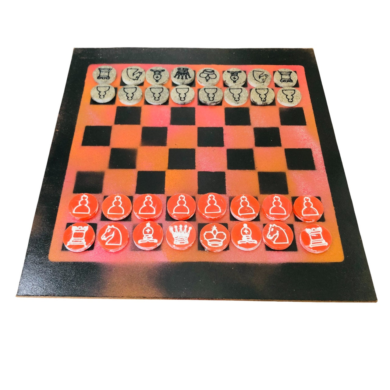 Cool Orange - Painted Chess Set