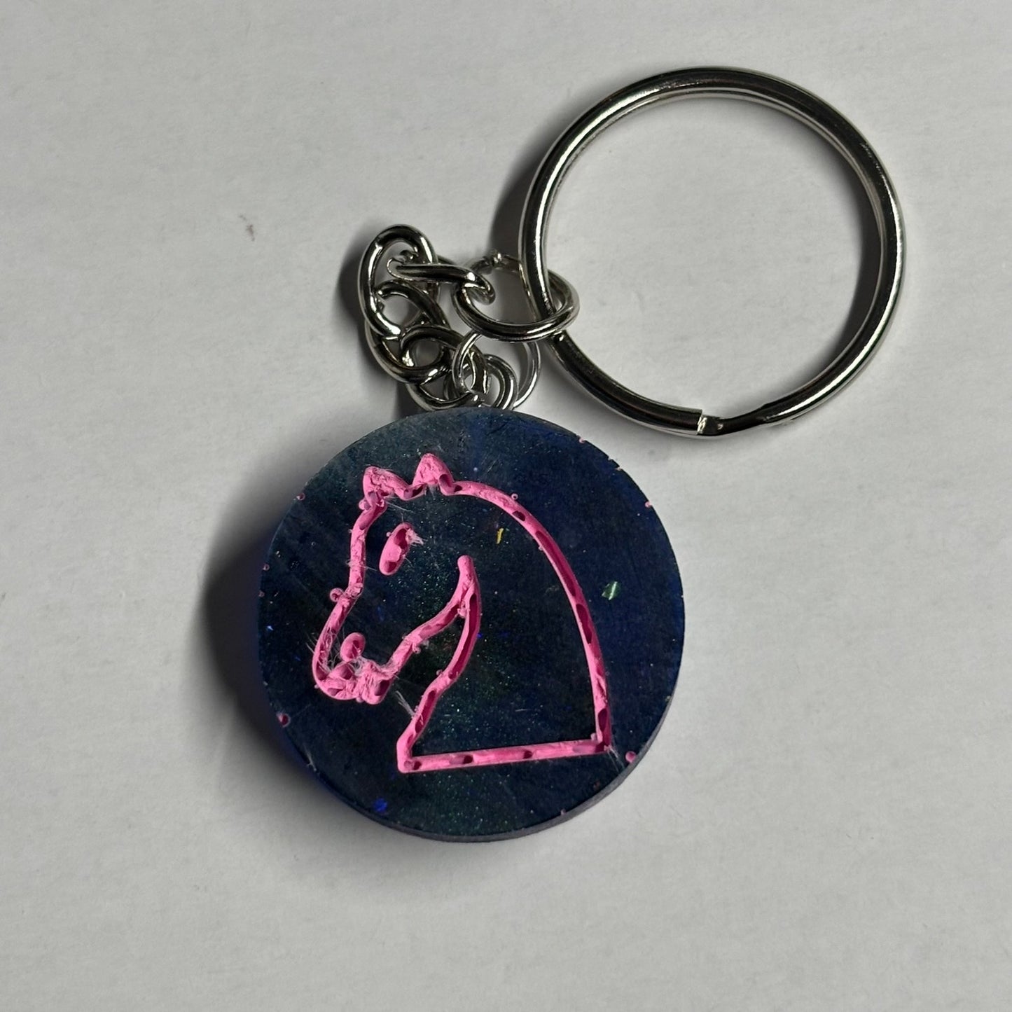 Night Pink Knight - Handmade Resin Keychain